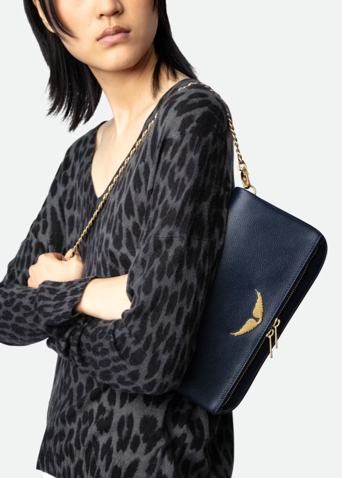 Zadig & Voltaire Rock Clutch Ink/Gold