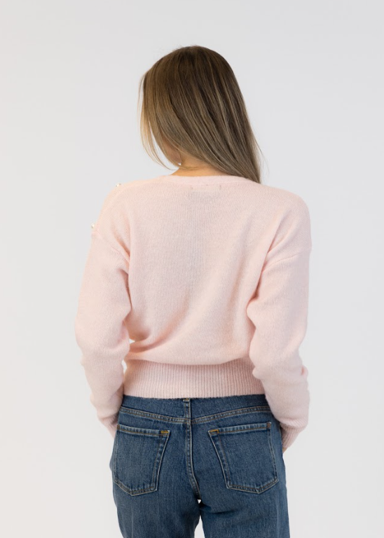 Lyla & Luxe Eco Wrap Sweater Pink