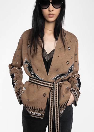 Zadig & Voltaire Kala Wool Cardigan Daim