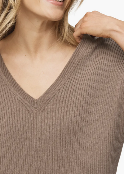Splendid Georgie V Neck Sweater Brown