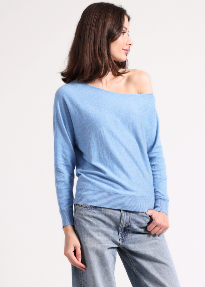 MINNIE ROSE Cotton Off The Shoulder Fresco Blue