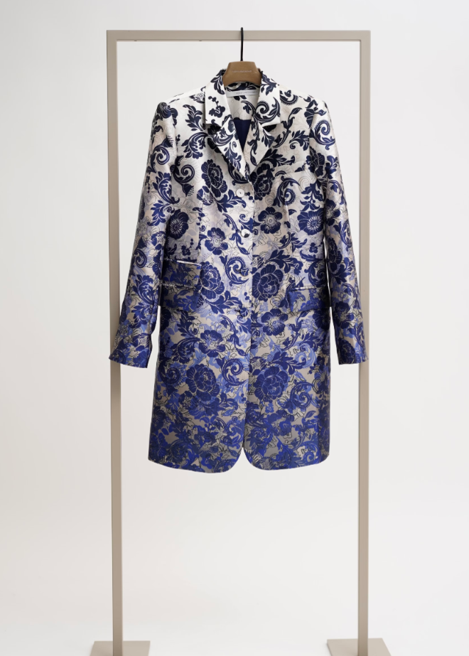 Herzen’s Navy Ombré Floral Long Jacket