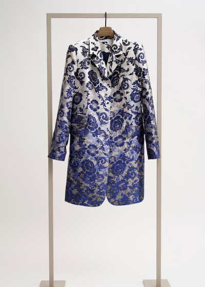 Herzen’s Navy Ombré Floral Long Jacket