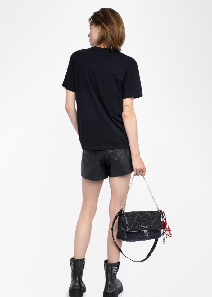 Zadig & Voltaire Edwin Flocked Strass Tee Black