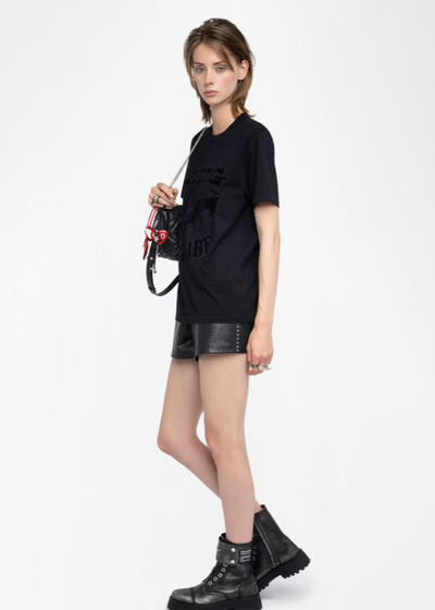 Zadig & Voltaire Edwin Flocked Strass Tee Black