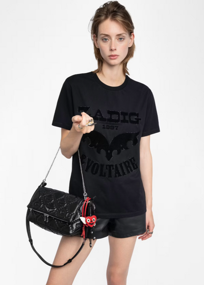 Zadig & Voltaire Edwin Flocked Strass Tee Black