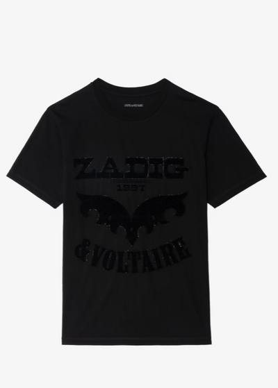 Zadig & Voltaire Edwin Flocked Strass Tee Black