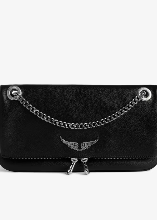 Zadig & Voltaire Classic Rock Grained Leather Bag Black