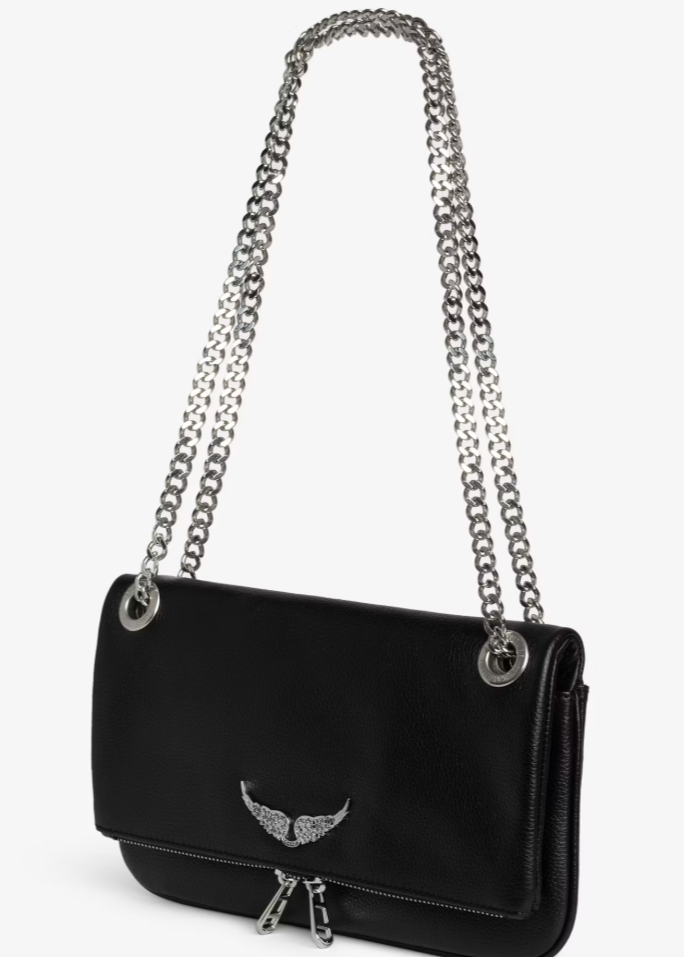 Zadig & Voltaire Classic Rock Grained Leather Bag Black