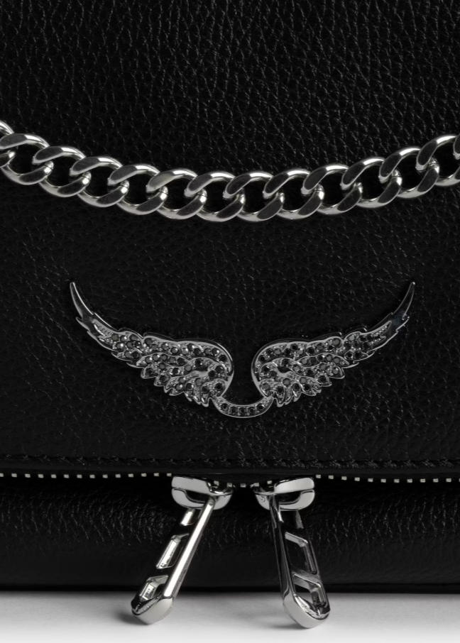 Zadig & Voltaire Classic Rock Grained Leather Bag Black