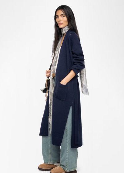 Zadig & Voltaire Salonny Cashmere Western Skull Back Cardi Navy