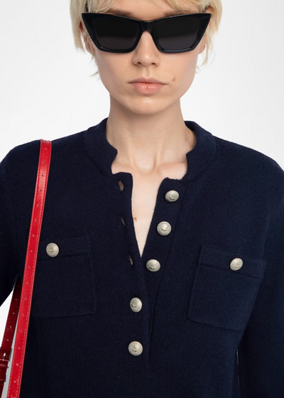 Zadig & Voltaire Lucas Cardi w/ Silver Buttons Navy