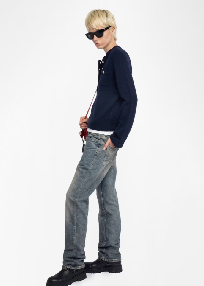 Zadig & Voltaire Lucas Cardi w/ Silver Buttons Navy