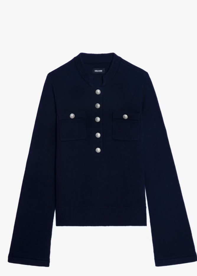 Zadig & Voltaire Lucas Cardi w/ Silver Buttons Navy