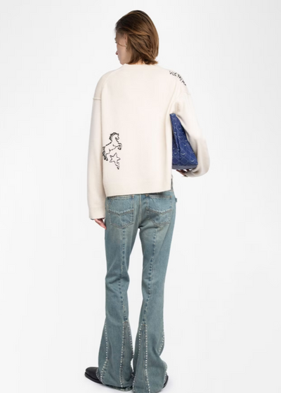 Zadig & Voltaire Markuz Jumper 100% Cashmere Ecru