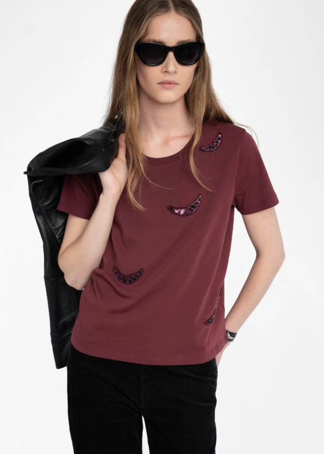 Zadig & Voltaire Alys T-shirt Burgundy