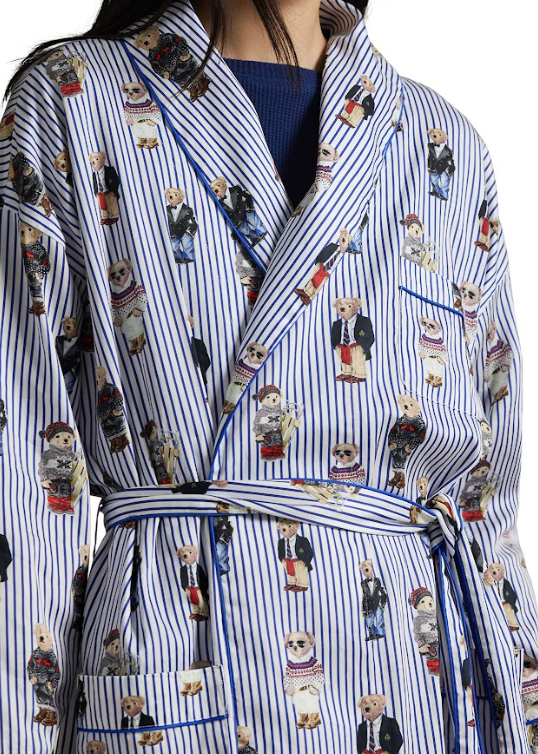 Polo Ralph Lauren Heritage Robe Allover Bear Snowfall Blue