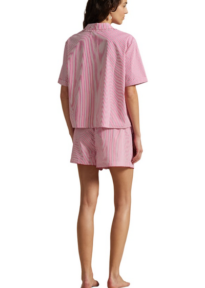 Polo Ralph Lauren Short Set w/ Wip Stitch College Pink Stripes