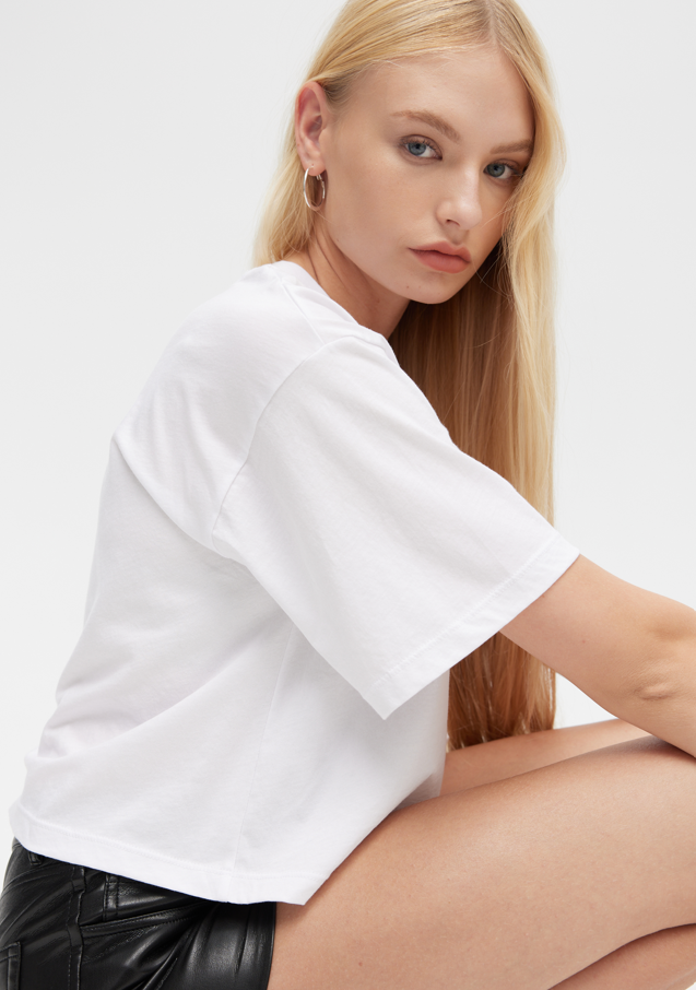CHRLDR Blair Crop Tee White