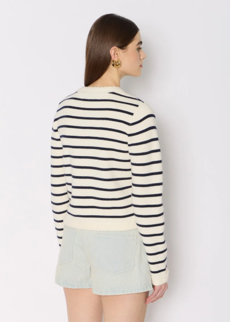 Berenice MGLORIA Cardigan Off White/Navy Stripes