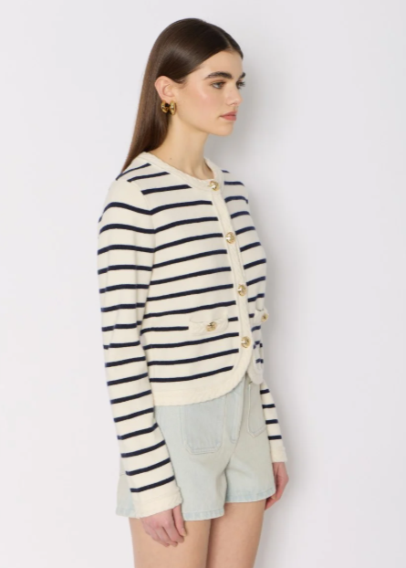 Berenice MGLORIA Cardigan Off White/Navy Stripes