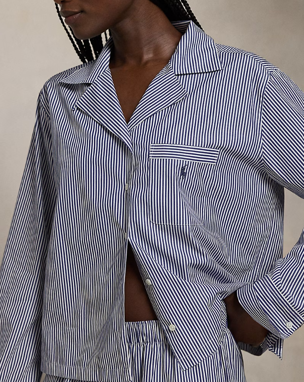 Polo Ralph Lauren Long Sleeve Pj Set Beach Blue