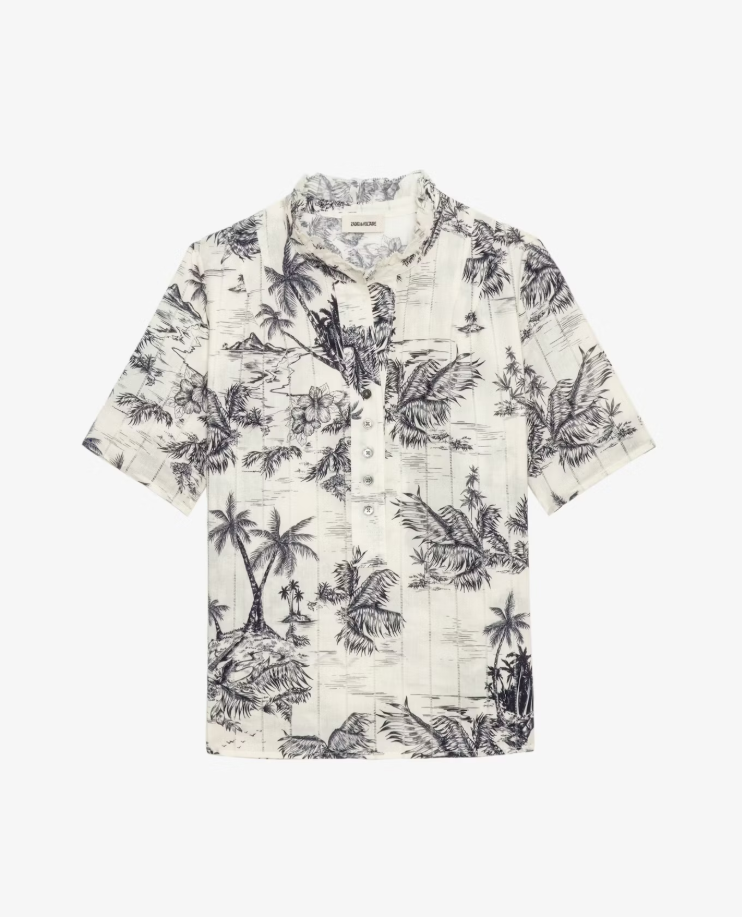 Zadig & Voltaire Topher Cotton Tolie Shirt Navy