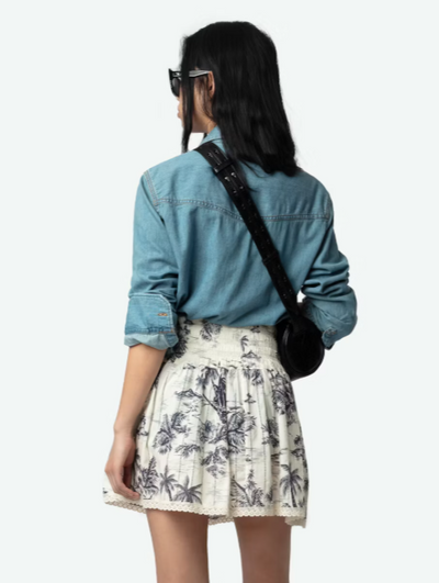 Zadig & Voltaire Jocky Cotton Tolie Skirt Navy