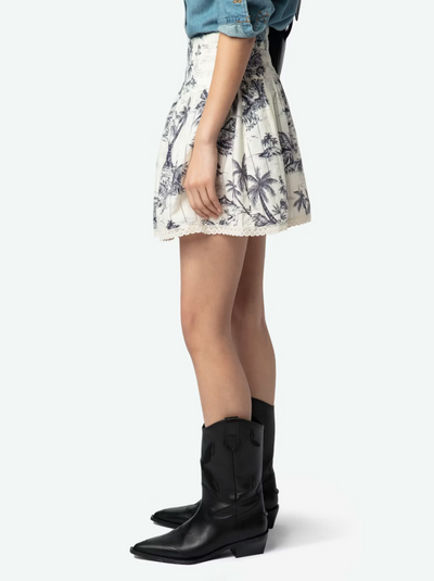 Zadig & Voltaire Jocky Cotton Tolie Skirt Navy