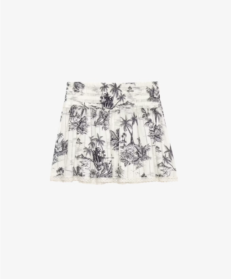 Zadig & Voltaire Jocky Cotton Tolie Skirt Navy