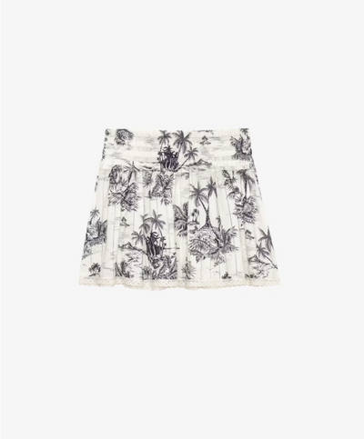 Zadig & Voltaire Jocky Cotton Tolie Skirt Navy