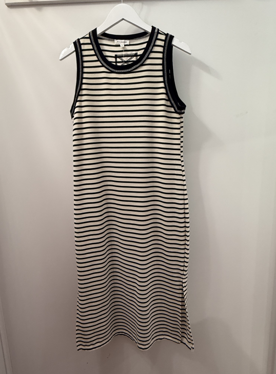 The Pink Door Nautical Stripe Tank Dress Black