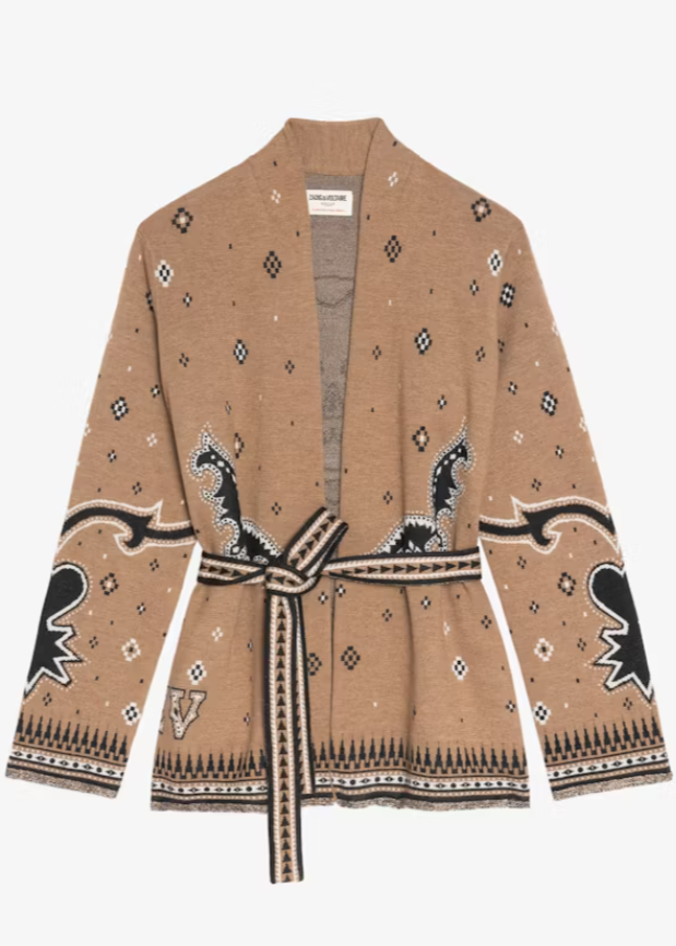 Zadig & Voltaire Kala Wool Cardigan Daim