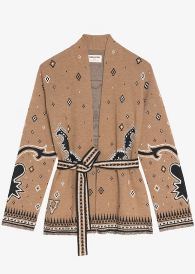 Zadig & Voltaire Kala Wool Cardigan Daim