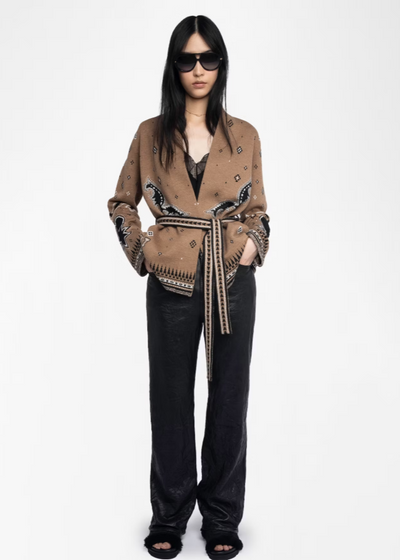 Zadig & Voltaire Kala Wool Cardigan Daim