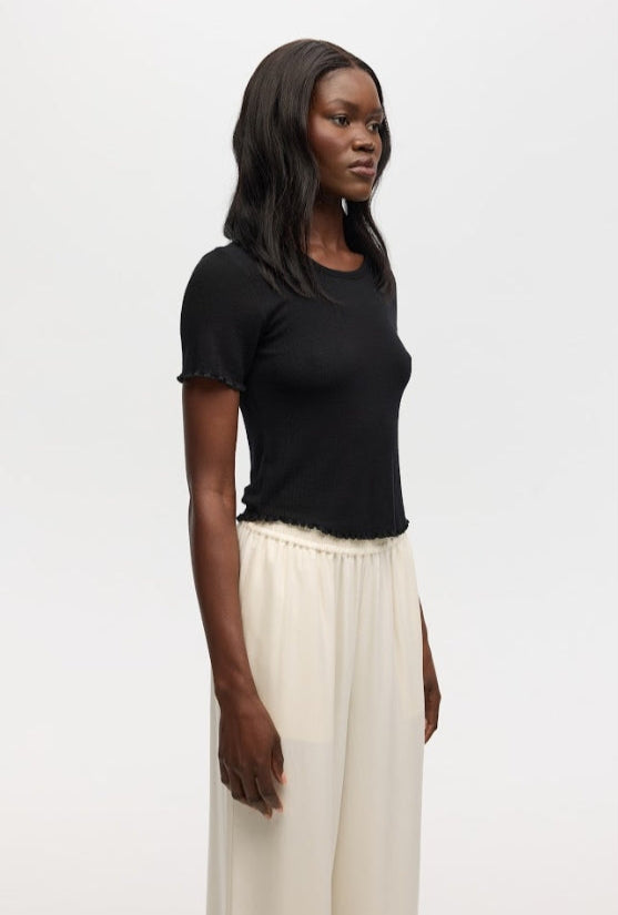 CHRLDR MARTA Cropped Crew Neck Black