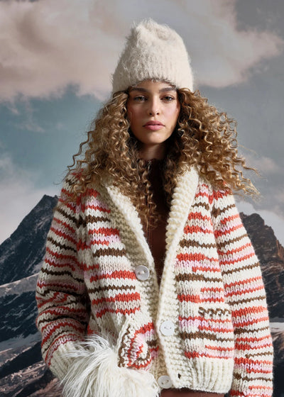 Gogo Long No Waste Cardi Snow Earth Orange