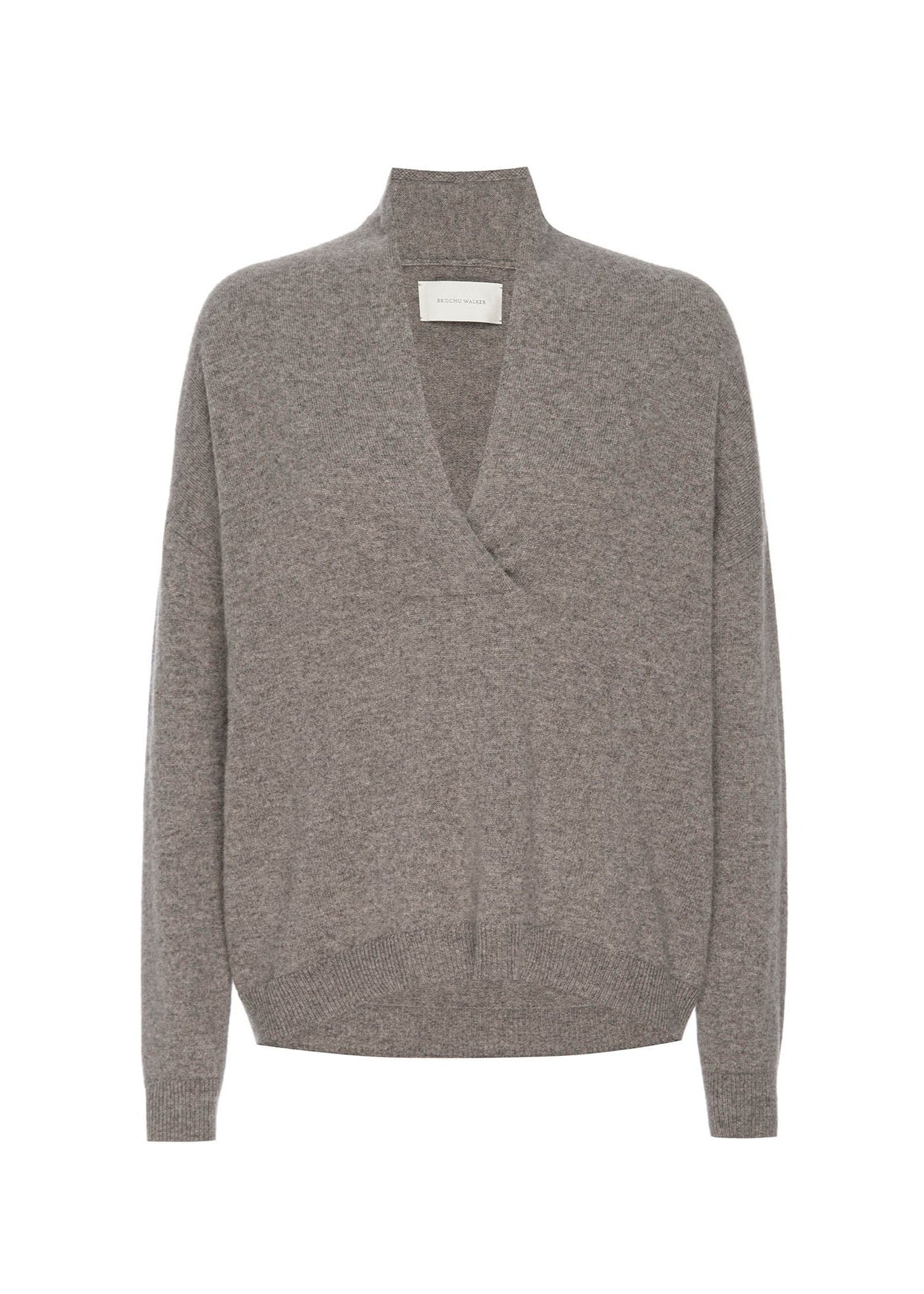 Brochu Walker Siena Wrap Neck Pullover - Otter Melange
