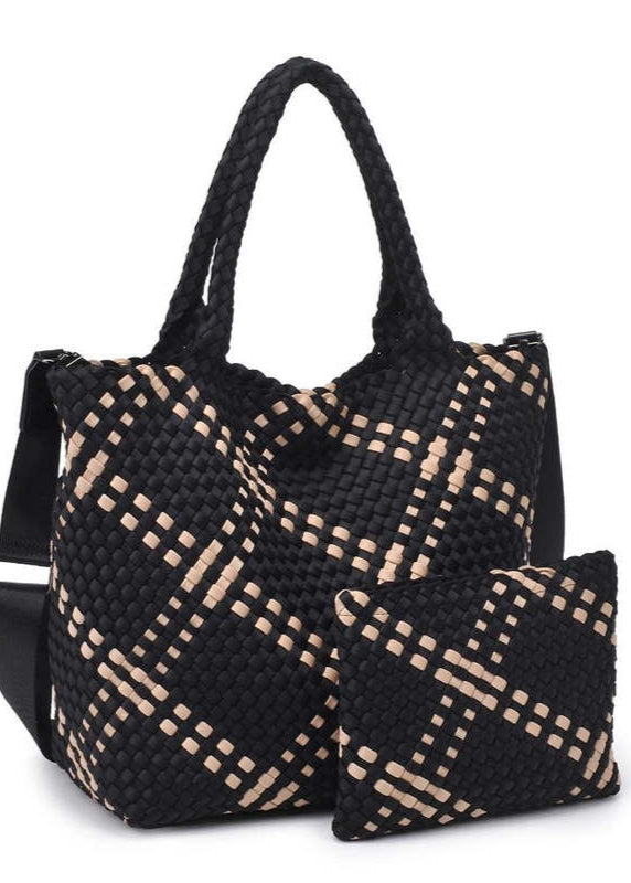 Sol & Selene Sky’s The Limit Medium Tote Black Nude