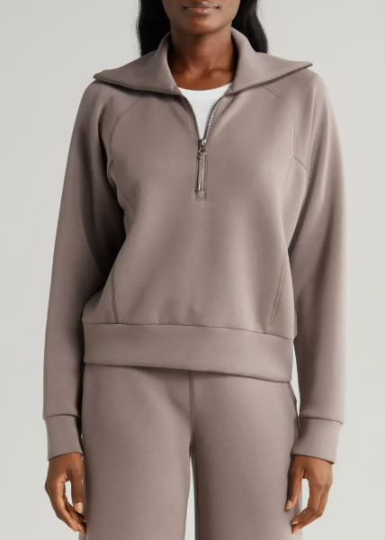 SpanX Air Essential Half Zip Smoke
