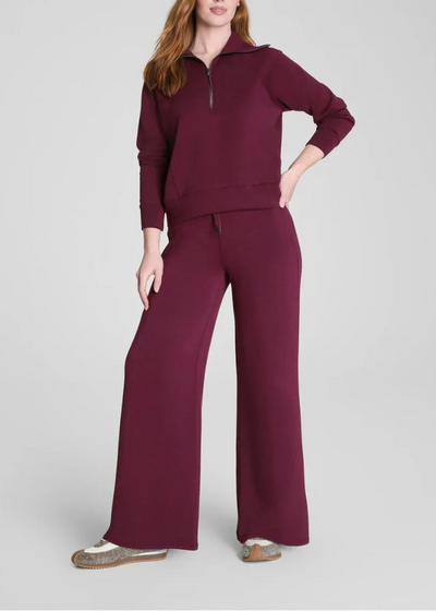 Spanx Air Essential Wide Leg Pant Plum Berry Mauve
