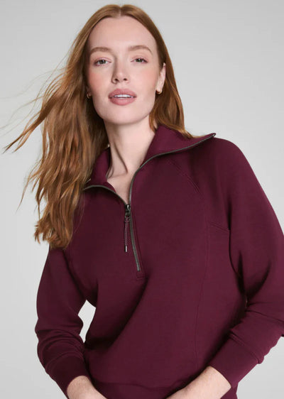 Spanx Air Essentials Half Zip Plum Berry Mauve
