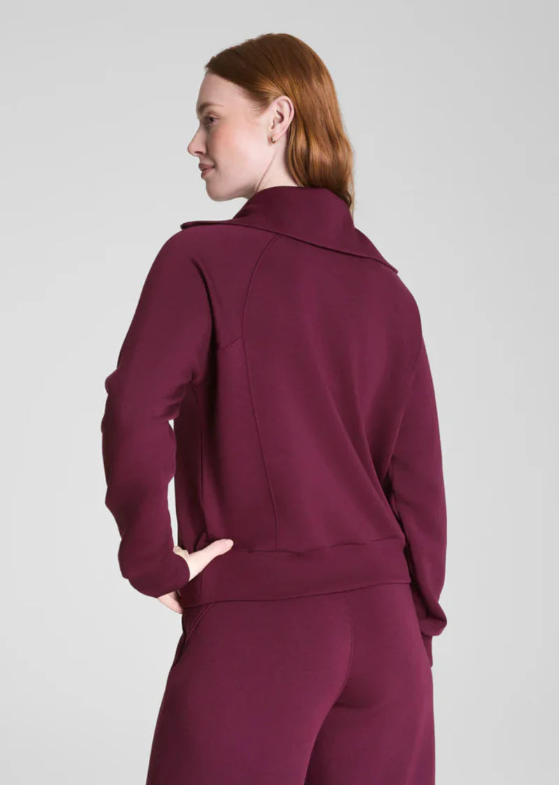 Spanx Air Essentials Half Zip Plum Berry Mauve