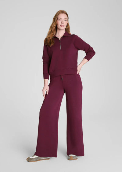 Spanx Air Essentials Half Zip Plum Berry Mauve