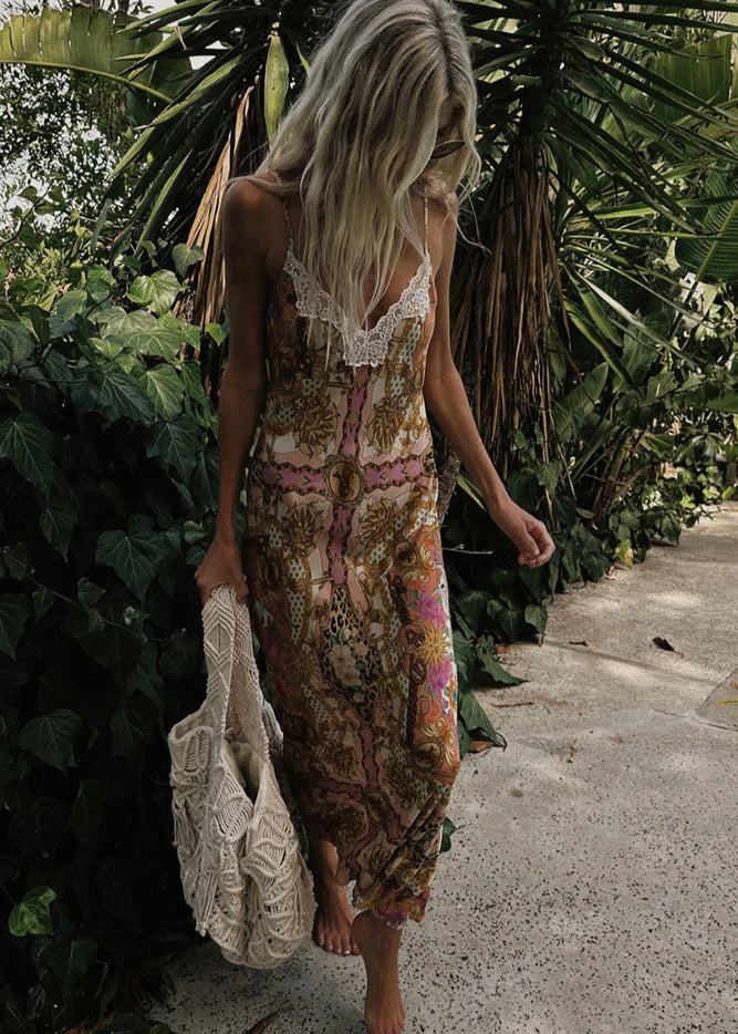 Spell Lovers & Dreamers Strappy Maxi Dress Champagne