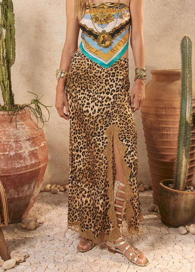 Spell Samantha Bias Skirt Vintage Leopard