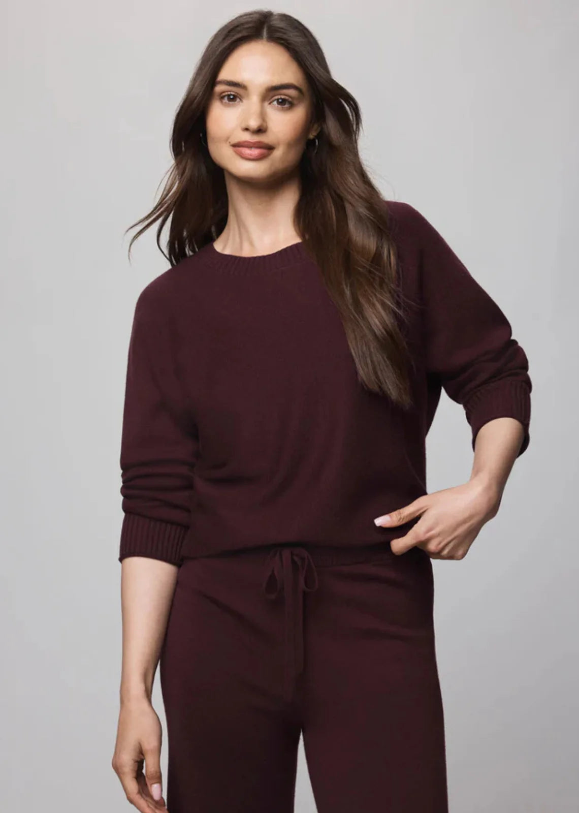 Splendid Georgie Pullover Sweater Dark Plum