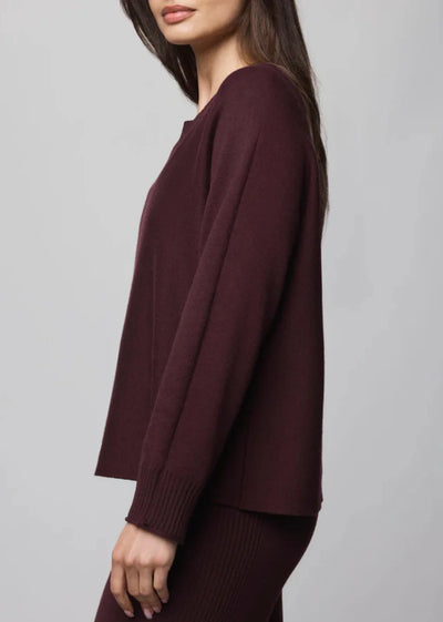 Splendid Georgie Pullover Sweater Dark Plum