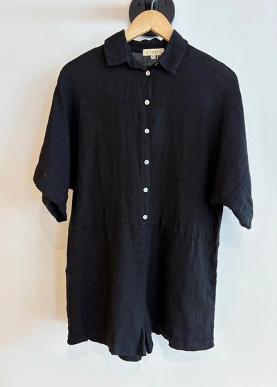 Stark Linen Solid Jumper Black