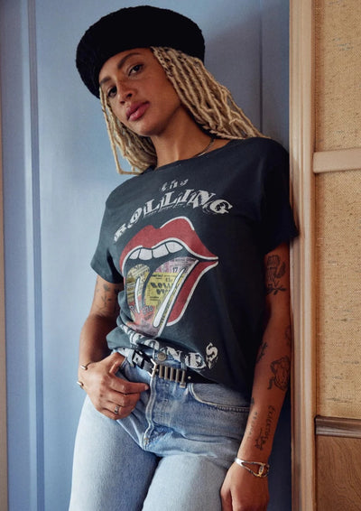 DayDreamer Rolling Stones Ticket Tee - Vintage Black